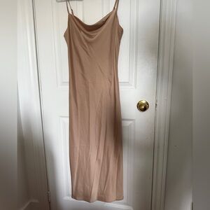 Banana Republic Tan Cowl-neck Slip Dress